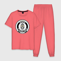 Пижама хлопковая мужская Juventus club, цвет: коралловый
