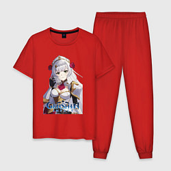 Пижама хлопковая мужская Genshin Noelle, цвет: красный