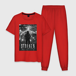 Пижама хлопковая мужская Stalker thunderstorm, цвет: красный