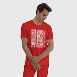 Пижама хлопковая мужская Slipknot bar code, цвет: красный — фото 2