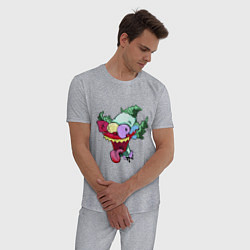 Пижама хлопковая мужская Krusty head, цвет: меланж — фото 2
