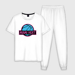 Пижама хлопковая мужская Miami Heat team, цвет: белый