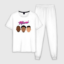 Пижама хлопковая мужская Miami players, цвет: белый