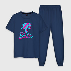 Пижама хлопковая мужская Барби и голубой леденец, цвет: тёмно-синий