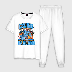 Пижама хлопковая мужская Эрлинг Холанд Манчестер Сити 9, цвет: белый