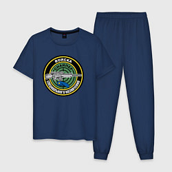 Пижама хлопковая мужская Снайпер ВДВ, цвет: тёмно-синий