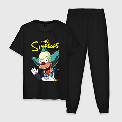 Пижама хлопковая мужская Krusty the clown, цвет: черный