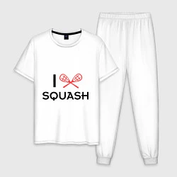 Пижама хлопковая мужская I Love Squash, цвет: белый
