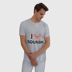 Пижама хлопковая мужская I Love Squash, цвет: меланж — фото 2