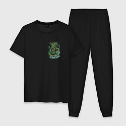 Мужская пижама Зеленый китайский дракон: арт нейросети