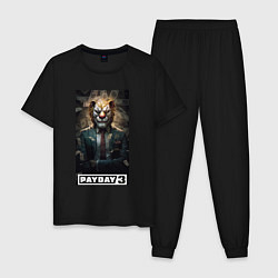 Пижама хлопковая мужская Lion payday 3, цвет: черный