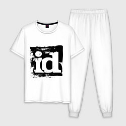Пижама хлопковая мужская ID software logo, цвет: белый
