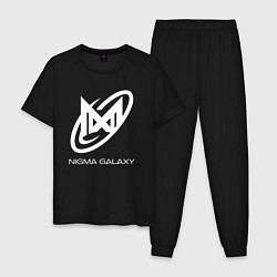 Пижама хлопковая мужская Nigma Galaxy logo, цвет: черный