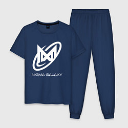Пижама хлопковая мужская Nigma Galaxy logo, цвет: тёмно-синий