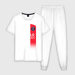 Пижама хлопковая мужская Килиан Мбаппе форма ФК ПСЖ 2324 домашняя, цвет: белый