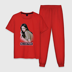 Пижама хлопковая мужская Jennie Blackpink, цвет: красный