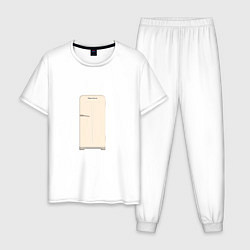 Пижама хлопковая мужская Холодильник Юрюзань, цвет: белый