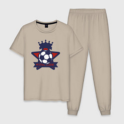 Пижама хлопковая мужская Futsal legend, цвет: миндальный