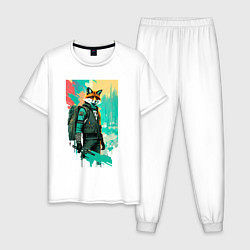 Мужская пижама Лис-геолог - нейросеть