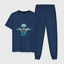Пижама хлопковая мужская ВДВ десантура, цвет: тёмно-синий