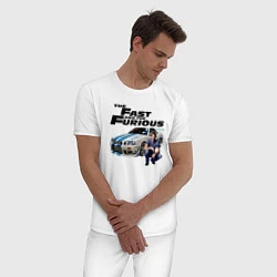 Пижама хлопковая мужская Брайан ОКоннер Nissan Skyline R34, цвет: белый — фото 2
