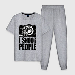 Пижама хлопковая мужская Shoot photographer, цвет: меланж