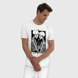 Пижама хлопковая мужская Skeleton - lamoureux, цвет: белый — фото 2