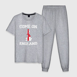 Пижама хлопковая мужская Come on England, цвет: меланж