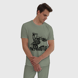 Пижама хлопковая мужская Полный газ, цвет: авокадо — фото 2