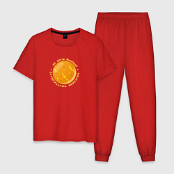 Пижама хлопковая мужская Виноват ретроградный меркурий, цвет: красный