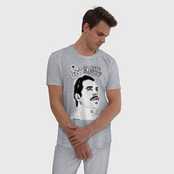 Пижама хлопковая мужская Freddie Mercury head, цвет: меланж — фото 2