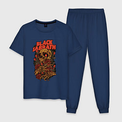 Пижама хлопковая мужская Черный саббат, цвет: тёмно-синий