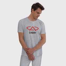 Пижама хлопковая мужская Chery Logo, цвет: меланж — фото 2