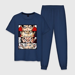 Пижама хлопковая мужская Луффи пятый гир - One Piece, цвет: тёмно-синий