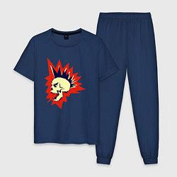 Пижама хлопковая мужская Scream punk, цвет: тёмно-синий