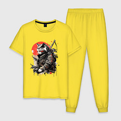 Мужская пижама Японский самурай - кот