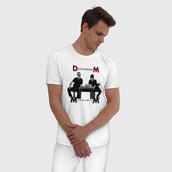 Пижама хлопковая мужская Depeche Mode 2023 Memento Mori - Dave & Martin 02, цвет: белый — фото 2
