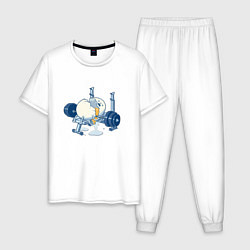Пижама хлопковая мужская Неудачная попытка - спортивный мем, цвет: белый