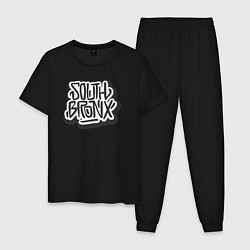 Пижама хлопковая мужская Южный Бронкс, цвет: черный