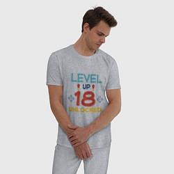 Пижама хлопковая мужская 18 уровень разблокирован, цвет: меланж — фото 2