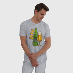 Пижама хлопковая мужская Светлое пиво, цвет: меланж — фото 2