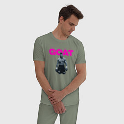 Пижама хлопковая мужская Майк Тайсон - Величайший всех времен, цвет: авокадо — фото 2