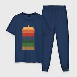Пижама хлопковая мужская Color tardis, цвет: тёмно-синий
