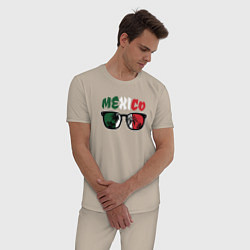 Пижама хлопковая мужская Mexico country, цвет: миндальный — фото 2