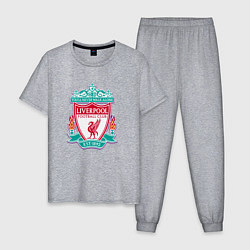 Пижама хлопковая мужская Liverpool fc sport collection, цвет: меланж