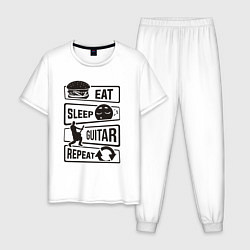 Мужская пижама Eat sleep guitar repeat