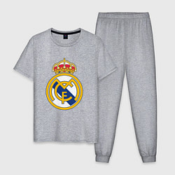 Пижама хлопковая мужская Real madrid fc sport, цвет: меланж