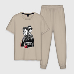 Пижама хлопковая мужская Depeche Mode - Memento Mori in Mexico, цвет: миндальный