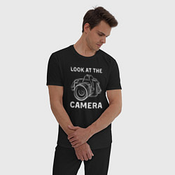 Пижама хлопковая мужская Смотри в камеру, цвет: черный — фото 2