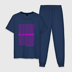 Пижама хлопковая мужская Blackpink kpop - музыкальная группа из Кореи, цвет: тёмно-синий
